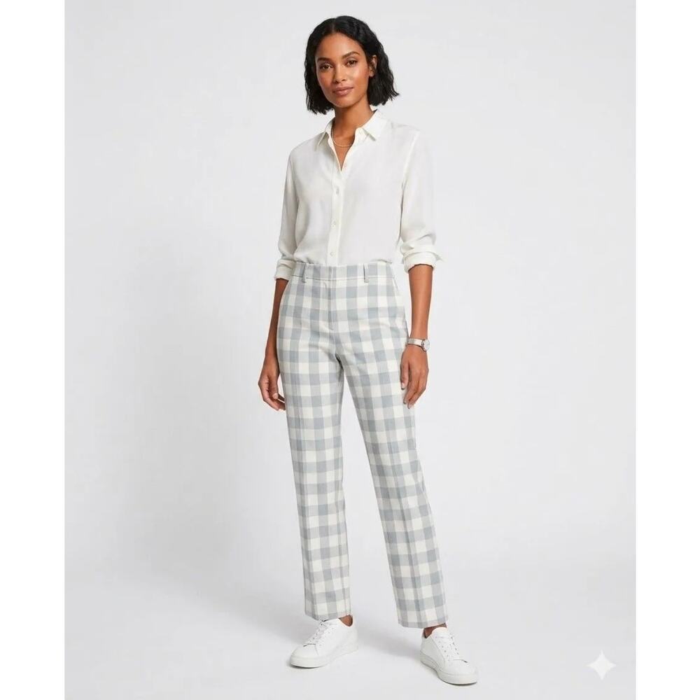 Theory Fuji checkered cropped pants size 8